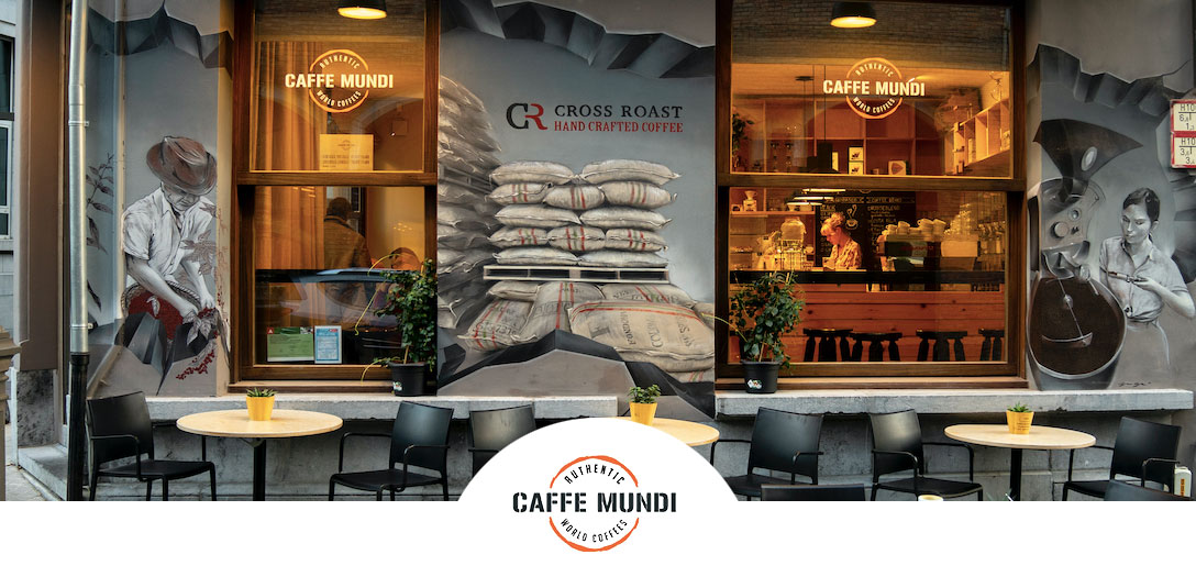 Caffe mundi: espressobar vooraanzicht